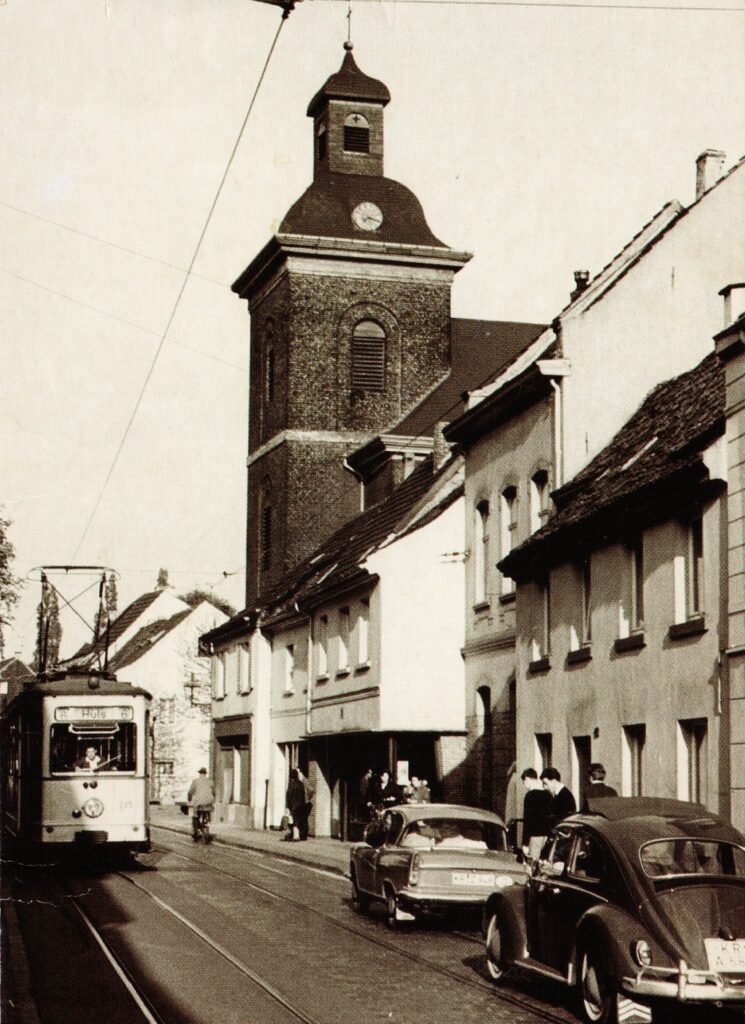 Blick auf die Rheinbabenstraße ca 1960 (Quelle: Privat) 